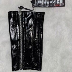 NWT L/XL LIP SERVICE MENS BLACK PVC W/SPIKES GAUNTLET/ARMBAND